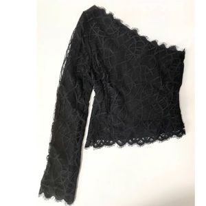 Lela Rose | Silk One Shoulder Top